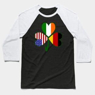 Germany Ireland USA Flags Shamrock Baseball T-Shirt